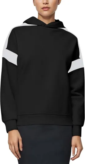 ABOCIW Womens Fleece Oversized Hoodie Sweatshirt Colour Block Panelling Long Sleeve Sweaters Pullover Tops