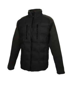 ASHORE MENS DOWN AND SWEATER SOFTSHELL HYBRID JACKETS IN BLACK