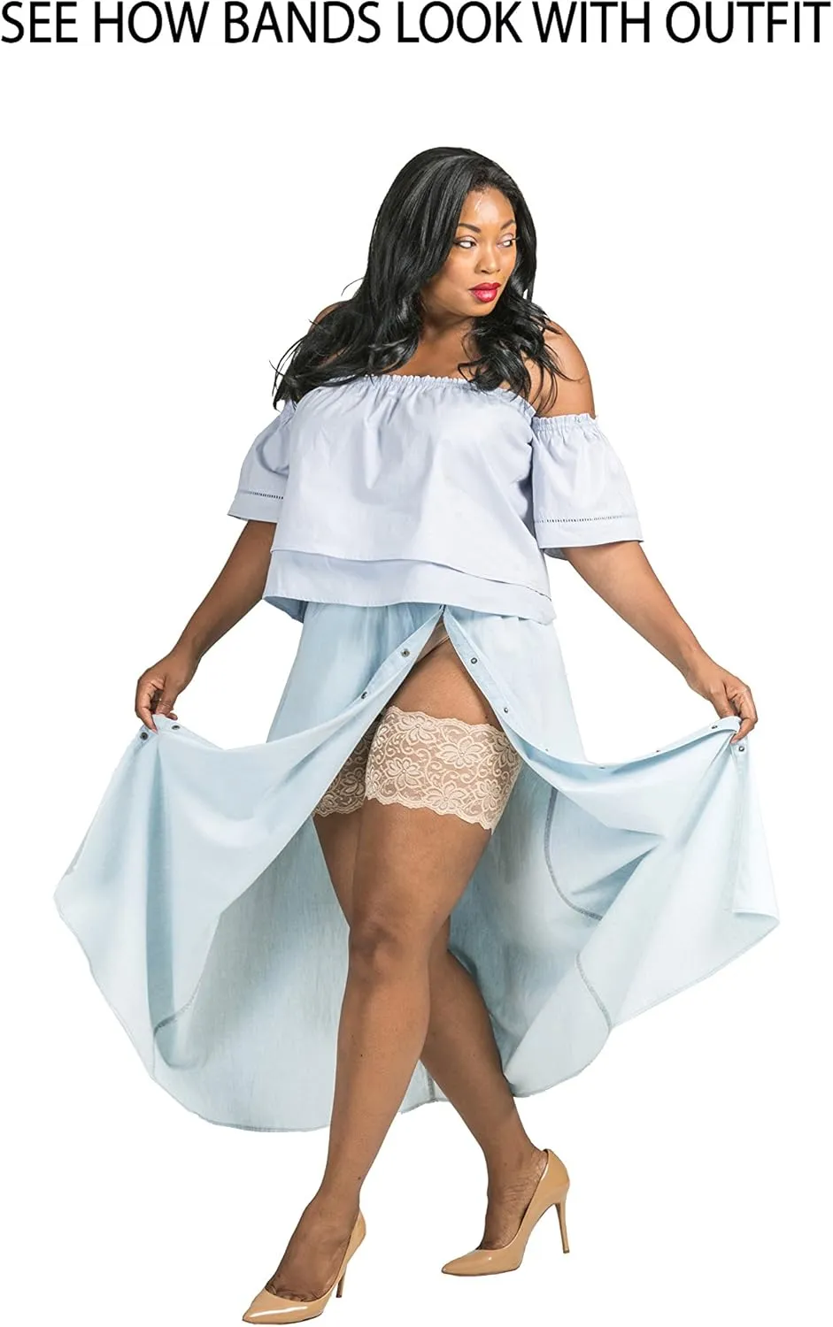 Bandelettes Original Patented Elastic Anti-Chafing Thigh Bands *Prevent Thigh Chafing*