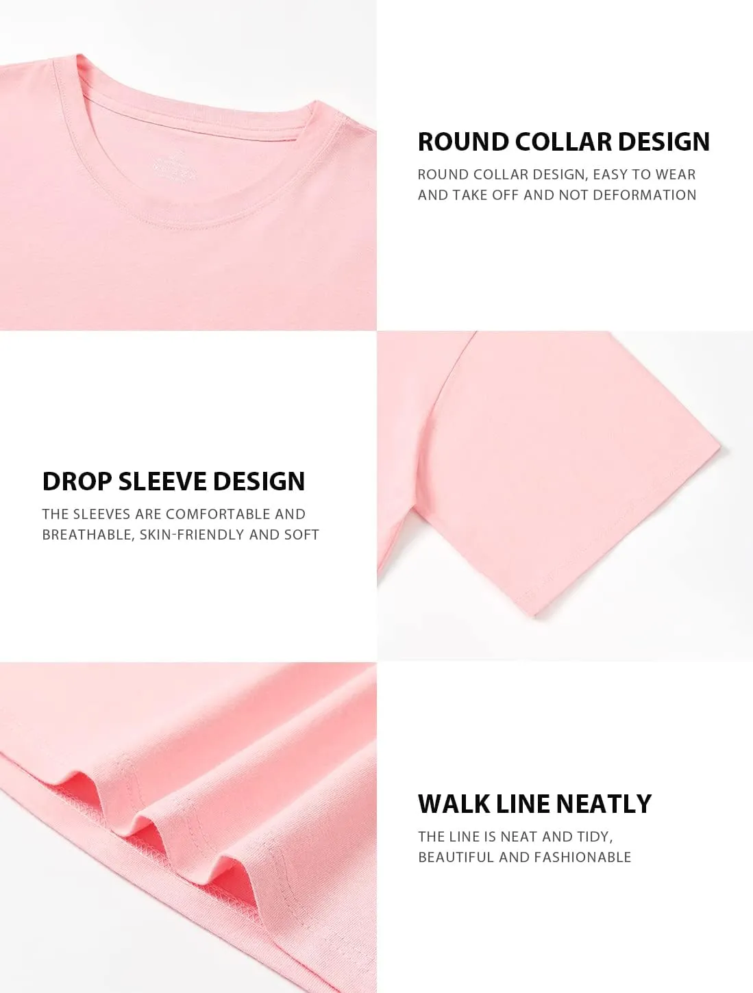 Cosy Pyro 4-Pack Women's Cotton Crop T-Shirts Short Sleeve Solid Cropped Athletic Top Round Neck Casual Workout Yoga Tees