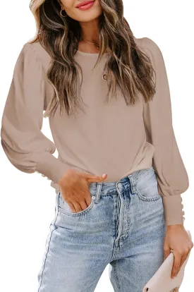 DOROSE Womens Tops Puff Sleeve Blouses Dressy Casual Work T Shirts