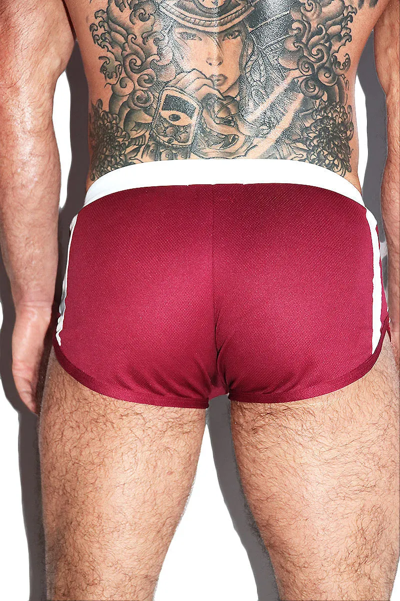 Down Daddy Booty Shorts- Burgandy