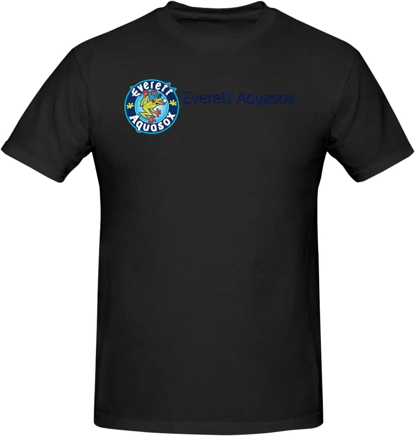 Everett Aqua Sox T-Shirt Men's Short Sleeved Pattern Loose Casual Cotton Round Neck Top