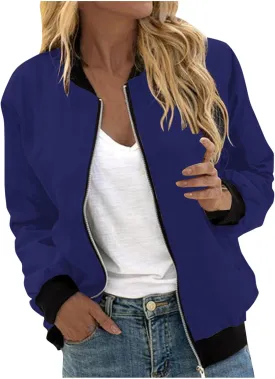 Firzero Womens Jackets Dressy Casual Bomber Jackets Casual Zip Up Fall Coat Long Sleeve Windbreaker Lightweight Fall Jackets