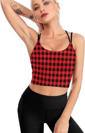 High Impact Sports Bras for Women Longline Padded Workout Running Crop Tops Support Yoga Tank Top