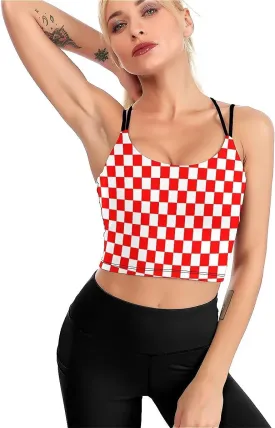High Impact Sports Bras for Women Longline Padded Workout Running Crop Tops Support Yoga Tank Top