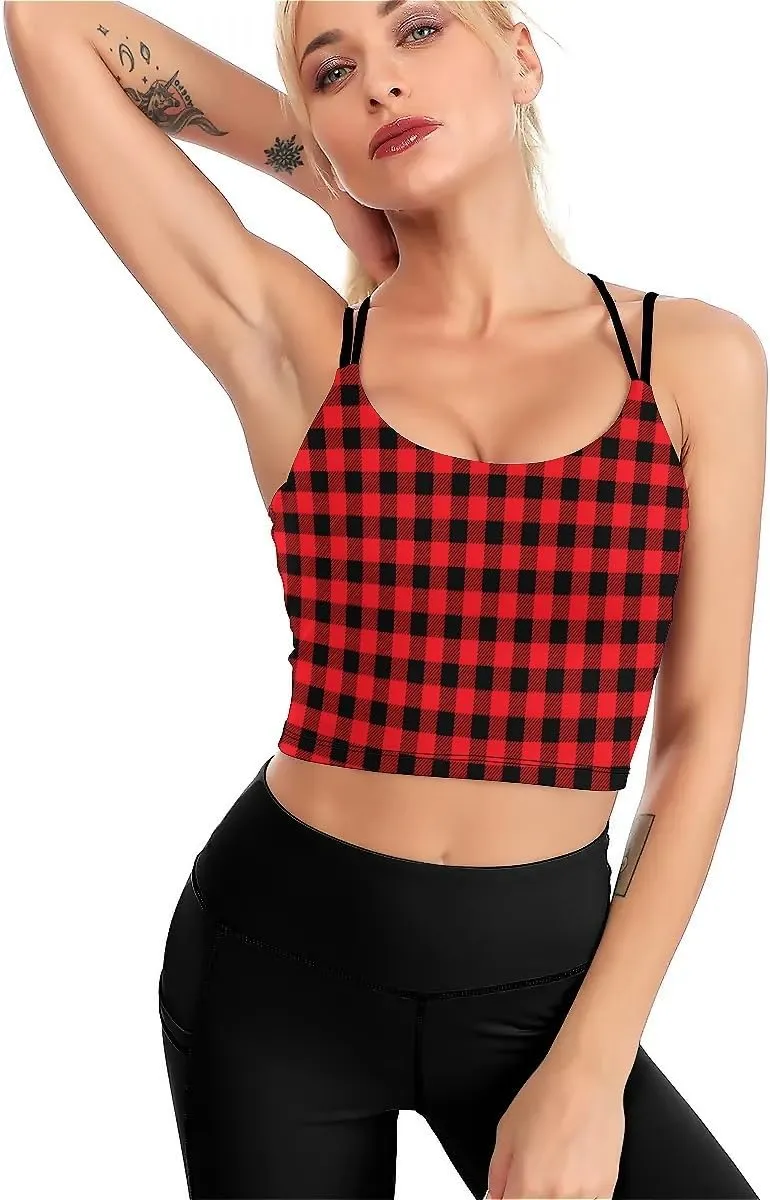 High Impact Sports Bras for Women Longline Padded Workout Running Crop Tops Support Yoga Tank Top