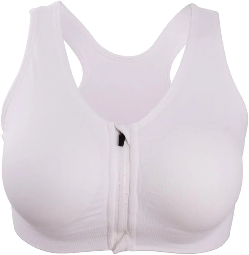 Hiking Gril Women's Zip Front Sports Bra Wireless Post-Surgery Yoga Bras