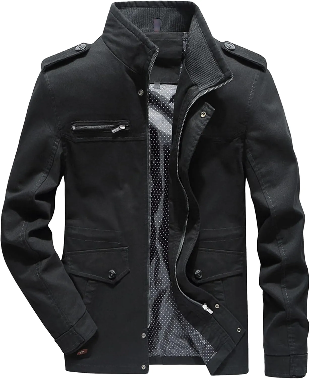JEShifangjiusu Men's Lightweight Military Style Jacket Twill Cotton Windbreaker Bomber Jacket Softshell Varsity Jacket Coat