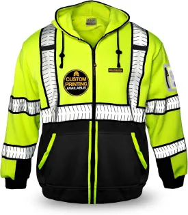 KwikSafety - Charlotte, NC - Men's Fleece Safety Hoodie | PPE Hi Vis Reflective Work Jackets