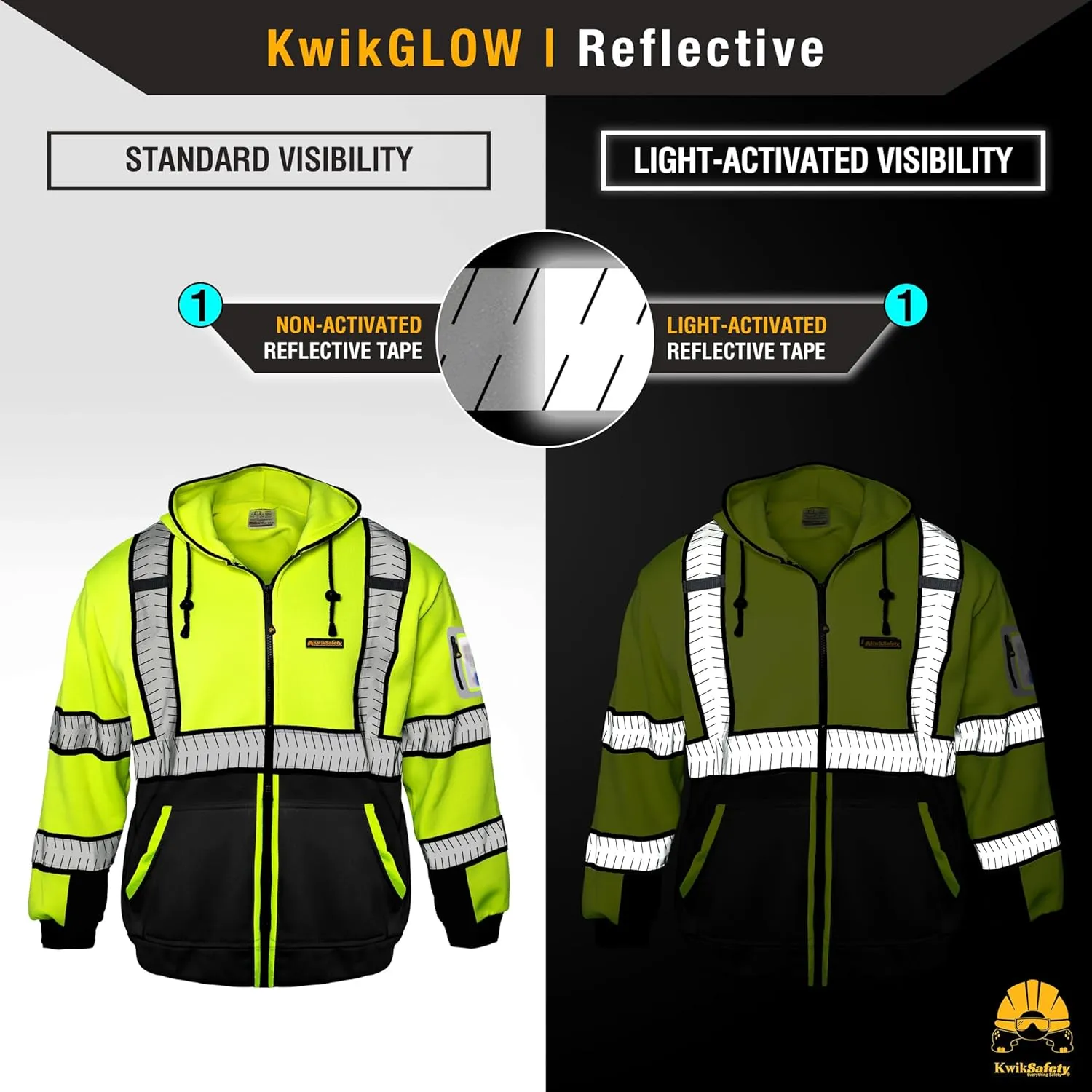 KwikSafety - Charlotte, NC - Men's Fleece Safety Hoodie | PPE Hi Vis Reflective Work Jackets