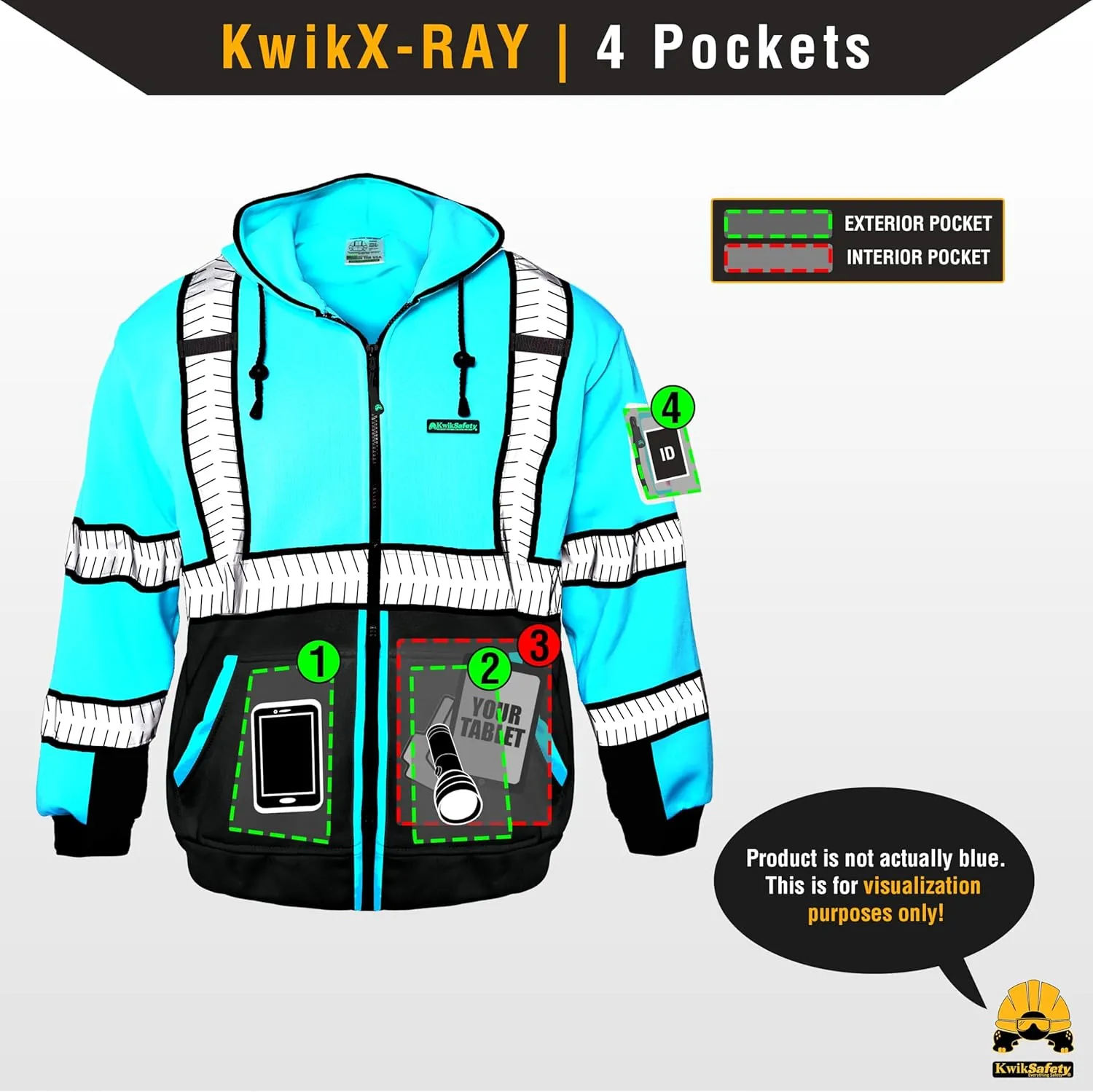 KwikSafety - Charlotte, NC - Men's Fleece Safety Hoodie | PPE Hi Vis Reflective Work Jackets