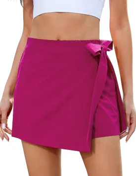 luvamia Skorts for Woman Trendy High Waisted Wrap Elastic Waist Pocket Fast Dry Hiking Tennis Golf Gym Skirt with Shorts