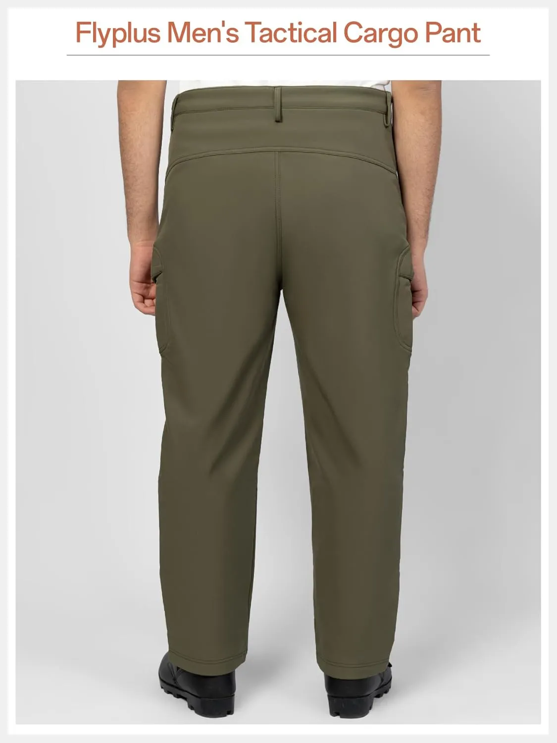 Men's Waterproof Softshell Fleece-Lined Cargo Pants for Snow, Skiing, Hiking, Outdoor Sports