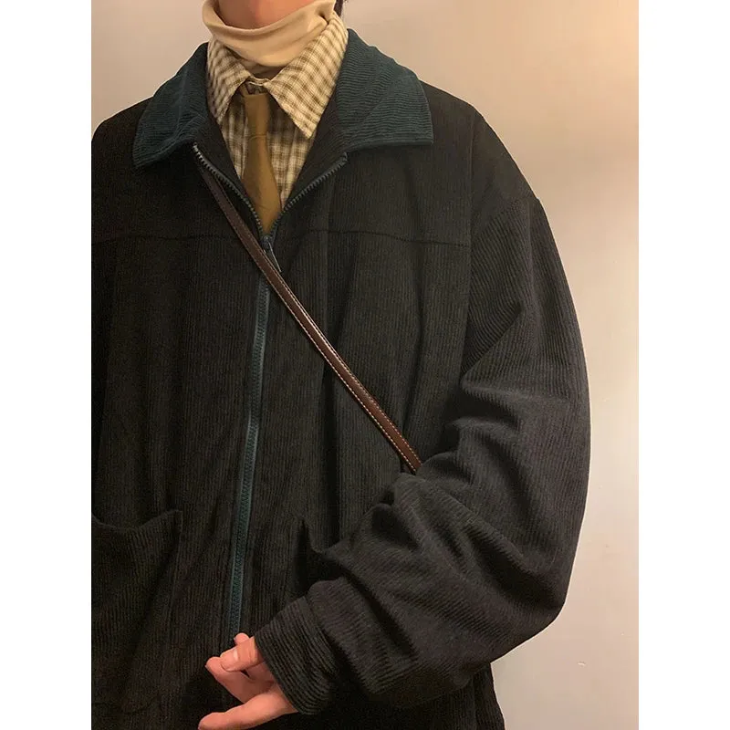 Nukty American Style Vintage 2024 Men Bomber Jacket Windbreakers Zipper Coats Autumn Loose Cargo Outwear