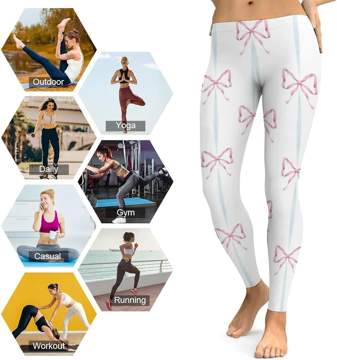 Pastel Colorful Stripes Leggings Workout Leggings for Women Tummy Control