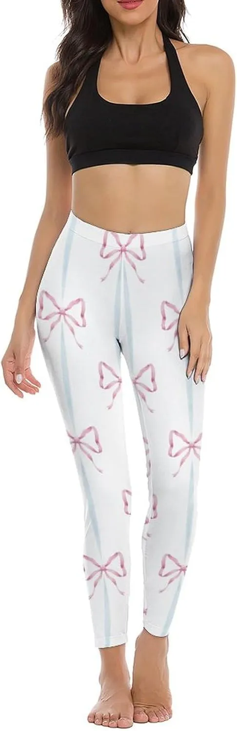 Pastel Colorful Stripes Leggings Workout Leggings for Women Tummy Control