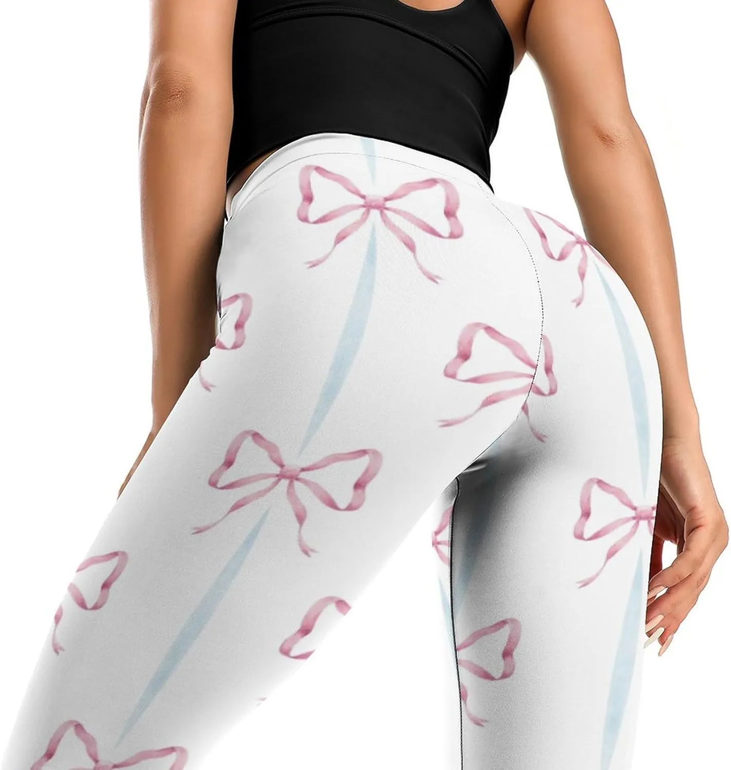 Pastel Colorful Stripes Leggings Workout Leggings for Women Tummy Control