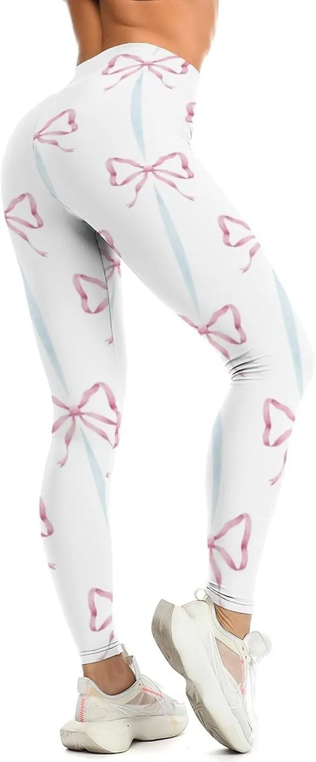 Pastel Colorful Stripes Leggings Workout Leggings for Women Tummy Control