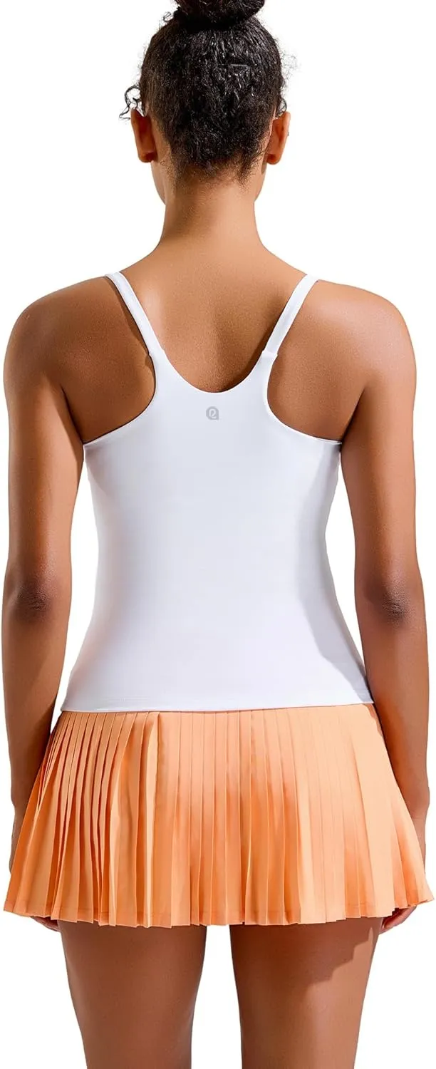 RUNNING GIRL Yoga Tank Tops for Women Built in Shelf Bra B/C Cups Strappy Back Activewear Workout Compression Tops