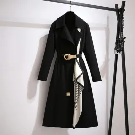Spring Women's New Belt Long Trench Coat Thin style Fashion Windbreakers Casual and Temperament B-27184