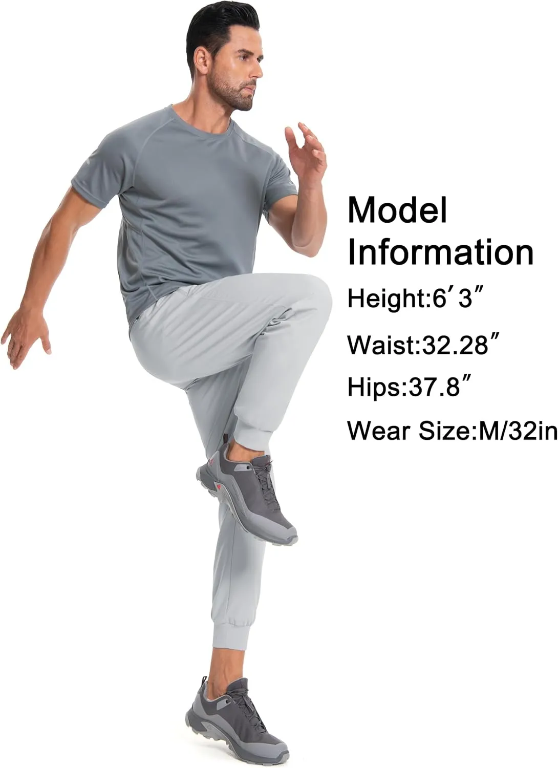 Tall Mens Joggers 32/34/36/38 Inseam Extra Long Sweatpants with 3 Zipper Pockets Lightweight Athletic Pants