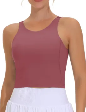 THE GYM PEOPLE Women's Sports Bra Sleeveless Workout Tank Tops Running Yoga Cropped Tops with Removable Padded