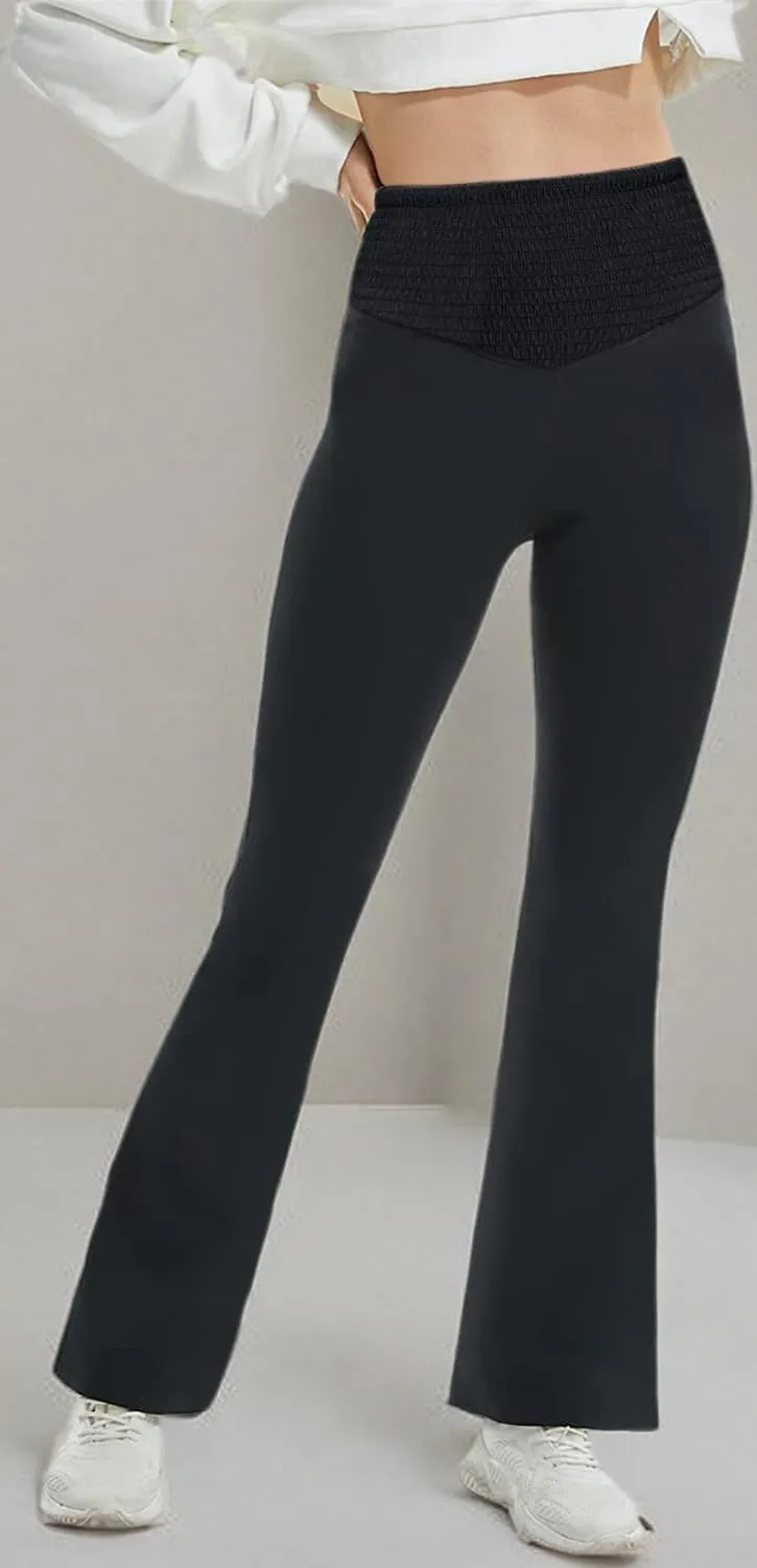 TOPYOGAS Womens Casual Flare Leggings with Pocket Bootleg Yoga Pants Crossover Hight Waisted Workout Pants