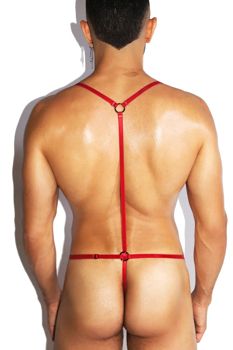 Western Show Stopper Elastic Body Thong- Red