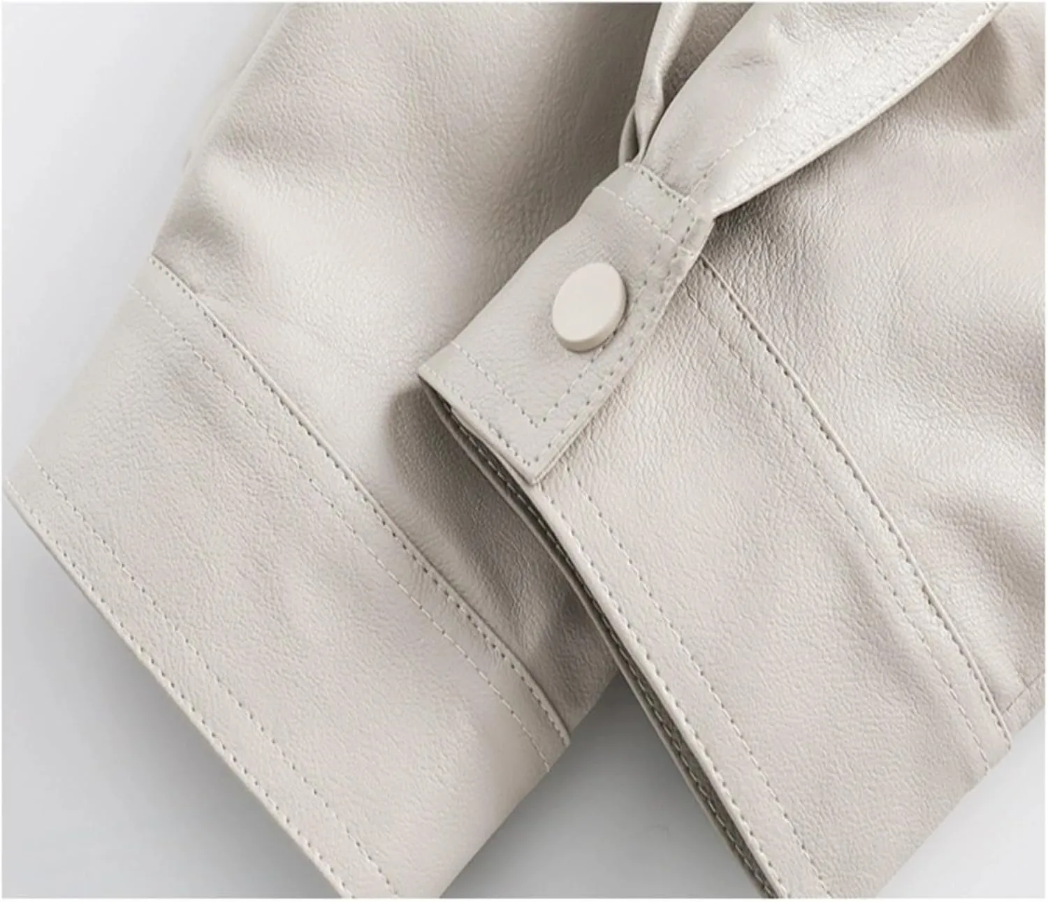 Women's Oversized Faux Leather Bomber Jacket Solid Long Sleeve Lapel Full Zip Boyfriend Coat Motorcycle Biker Jackets